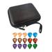 Guitar Picks Holder Case with 15Pcs Picks Plectrums Bag for Guitar Picks Acoustic Strings Black