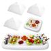 Hemoton Inflatable Serving Bar and Mesh Food Tent Set Buffet Salad Fruit Plate Tray Food Drink Holder for BBQ Picnic Pool Outdoor (1 Salad Bar 1 Square Salad Bar and 3 Square Food Umbrellas)