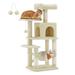 Feandrea Cat Tree 44.1-Inch Cat Tower for Indoor Cats Multi-Level Cat Condo with 4 Scratching Posts 2 Perches Hammock Cave Beige
