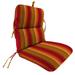 Jordan Manufacturing Sunbrella 45 x 22 Astoria Sunset Burgundy Stripe Rectangular Outdoor Chair Cushion with Ties and Hanger Loop