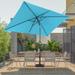 ACEGOSES 10x6.5ft Outdoor PatioDeck Market Umbrella Outside Table Umbrellas with Non-Fading Polyester canopy Lake Blue