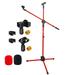 5 Core Mic Stand Collapsible Height Adjustable 31 to 59 Dual Metal Microphone Tripod Stand w Boom Arm Stand Para Microfono for Singing Karaoke Stage and Outdoor Activities 4Pc