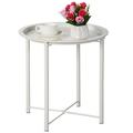 Taomika Grey Side Table / End Table with Round Removable Tray Set of 1