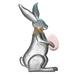 Clearance Happy Easter Metal Rabbit Decor Indoor Outdoor Standing Bunny Decor For Home Spring Rabbit Statue Yard Ornament Bunny Decoration For Garden Decor