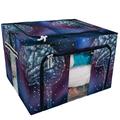 ECZJNT human brain shape made of stars and planets in a space Storage Bag Clear Window Storage Bins Boxes Large Capacity Foldable Stackable Organizer With Steel Metal Frame For Clothes Closets