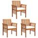 Patio Dining Chairs with Cushions 3 pcs Solid Acacia Wood