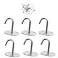 6 Pcs Heavy Duty Clothes Hanger Coat Hangers Metal Clothes Hanger Indoor Plant Hanger Wall Hangers Heavy Duty Wall Hooks Ceiling Hook Coat Hanger Metal Stainless Steel