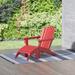 Polytrends Altura Classic Outdoor Eco-Friendly All Weather Adirondack Chair with Ottoman (2-Piece Set) Red