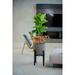 14 inch Round Vaxa Self-Watering Planter Color: Graphite Grey Gray Faux Stone Finish Bamboo Reversible Stand VT17801
