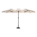 Royard Oaktree 14.8 Ft Double Sided Patio Umbrella Large Rectangular Outdoor Umbrella with Crank UV Protection Sun Shade for Market Garden Lawn Backyard Poolside Base Not Included khaki