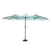 Royard Oaktree 14.8 Ft Double Sided Patio Umbrella Large Rectangular Outdoor Umbrella with Crank UV Protection Sun Shade for Market Garden Lawn Backyard Poolside Base Not Included Light Green