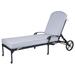 30 Inch Arbor Metal Chaise Lounge Chair Solar Protected Cushion Silver Saltoro Sherpi