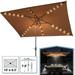 Sunrise 10 x6.5 Outdoor 26 LED Lights Patio Umbrella Rectangle Sunshade Umbrella (Brown)