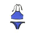Seafolly Two Piece Swimsuit: Blue Color Block Swimwear - Women's Size 12