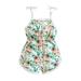 2DXuixsh Girls Rompers Size 7-8 Toddler Girls Sleeveless Romper Floral Printed Suspenders Jumpsuit Clothes Little Girls Romper Dress Polyester Spandex Yellow 90