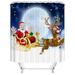 LICHENGTAI Christmas Shower Curtain Washable Durable Waterproof Decoration Home Bathroom Creative Printing for Party Backdrop Room Divider Curtain Closet Curtain Celebrate Christmas 165cmx180cm
