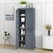 Freestanding Tall Kitchen Pantry 72.4 Minimalist Kitchen Storage Cabinet Organizer with 4 Doors and Adjustable Shelves Gray