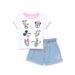 Disney Mickey & Friends Toddler Girls Top and Denim Shorts Outfit Set 2-Piece Sizes 12M-5T