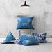 HomeRoots Set Of Three 20" X 20" & White Crab Enveloped Coastal Throw Indoor Outdoor Pillow /Polyfill blend in Blue | 20 H x 20 W x 12 D in | Wayfair