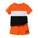 Ykohkofe Boys Short Sleeve Color Block Stripe Print T Shirt Tops Short Pants Outfits Baby Take Home Clothes New Born Set 6 Month Boy Outfits Toddler Boy Shirt And Tie Set Boys Sweat Set