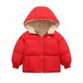 QUYUON Toddler Girls Fleece Line Jackets Quilted Lightweight Parkas Jackets Puffer Down Coats Hoodies Jackets Winter Warm Soft Fleece Lined Light Windproof Jacket with Hood Red 4T-5T