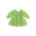 TheFound Toddler Baby Girls Tutu Tulle Dress Butterfly & Heart Print Long Sleeve Square Neck Mini Dress Party Clothes