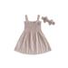 TheFound Newborn Infant Baby Girl Summer Clothes Lace Hollow Out Dress Headband Princess Party Dresses Sundress