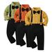 KYAIGUO 3PCS Baby Newborn Boy Clothes Suits Toddler Polka Dot Dress Shirt with Bowtie + Suspender Pants Outfit Sets Kids Gentleman Wedding 6M-9Y