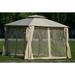 [VIDEO provided] Quality Double Tiered Grill Canopy Outdoor BBQ Gazebo Tent with UV Protection Beige