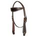 68BH Western Horse American Leather Headstall Hilason Brown