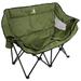 Wakeman Outdoor Double Camping Chair - Camp Loveseat with Carry Bag Olive