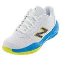 New Balance Juniors` 996v5 Tennis Shoes White and Spice Blue ( 11.5 )