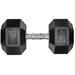 Pirecart Dumbbells Rubber Coated Cast Iron Hex Black Dumbbell Free Weights Dumbbell 70lb Dumbbell Single