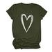 Dressy T Shirts for Women Womens Heart Tshirts Crewneck Blouses Short Sleeve Pullover Spring Shirts for Women 2022