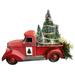 Red Farm Truck Christmas Centerpiece Christmas Red Truck Decor Farmhouse Vintage Red Pickup Truck with Christmas Trees for Home Kitchen Table Centerpieces Decorations Home Decor