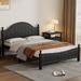 Alcott Hill® Scalloped Bed Wood in Black | 43.6 H x 60.5 W x 79.9 D in | Wayfair C3E49D5DA9CB438488771762556A9DA1