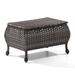 Charlton Home® Dejiah Rectangular 19.69" L x 28.35" W Outdoor Coffee Table Wicker/Rattan in Brown | 17.72 H x 19.69 W x 28.35 D in | Wayfair