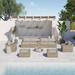 Ebern Designs Ailie 8 - Person Outdoor Seating Group w/ Cushions Synthetic Wicker/All - Weather Wicker/Wicker/Rattan in Gray | Wayfair