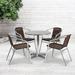 Flash Furniture Lila Round 5 Piece Outdoor Dining Set Wood/Plastic/Metal in Brown | 27.25" H x 27.5" W x 27.5" D | Wayfair TLH-ALUM-28RD-020CHR4-GG