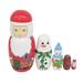 NUOLUX 5PCS Five-story Santa Claus Snowman Russia Doll Puzzle Wooden Toys Gift Home Decor