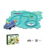 FUUY Puzzle Racer Car Track Puzzle Track Car Play Set DIY Puzzle Tracks with Vehicles Educational Puzzle Track Car Playset for 3+ Years Kids Christams Gifts (5 PC Ocean)