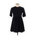 ASOS Casual Dress - A-Line Crew Neck Short sleeves: Black Print Dresses - Women's Size 00