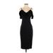 Lulus Casual Dress - Midi V Neck Sleeveless: Black Print Dresses - Women's Size X-Small