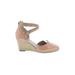 Rialto Wedges: Pink Solid Shoes - Women's Size 5 1/2 - Almond Toe