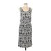 Faded Glory Casual Dress Scoop Neck Sleeveless: Silver Dresses - Women's Size Large