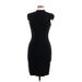 Bebe Casual Dress - Bodycon High Neck Sleeveless: Black Print Dresses - Women's Size Large