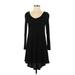 dearcase Casual Dress - A-Line Scoop Neck Long sleeves: Black Solid Dresses - Women's Size X-Small