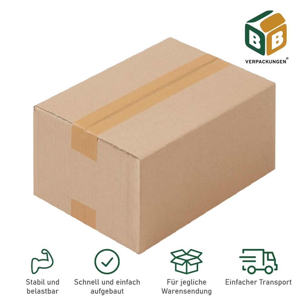 BB-Verpackungen GmbH 25 x Faltkartons (200 x 150 x 90 mm) stabil 1-wellig Versandkarton Päckchen DHL Hermes Schachtel Box Paket braun BB-Verpackungen Image