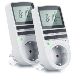 BEARWARE 2x Zeitschaltuhr LCD-Display / 3680W / 10 konfigurierbare Programme Image