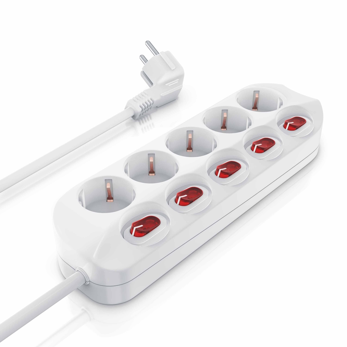 BEARWARE Steckdosenleiste Mehrfachsteckdose Steckerleiste 3680W, 5-fach Image